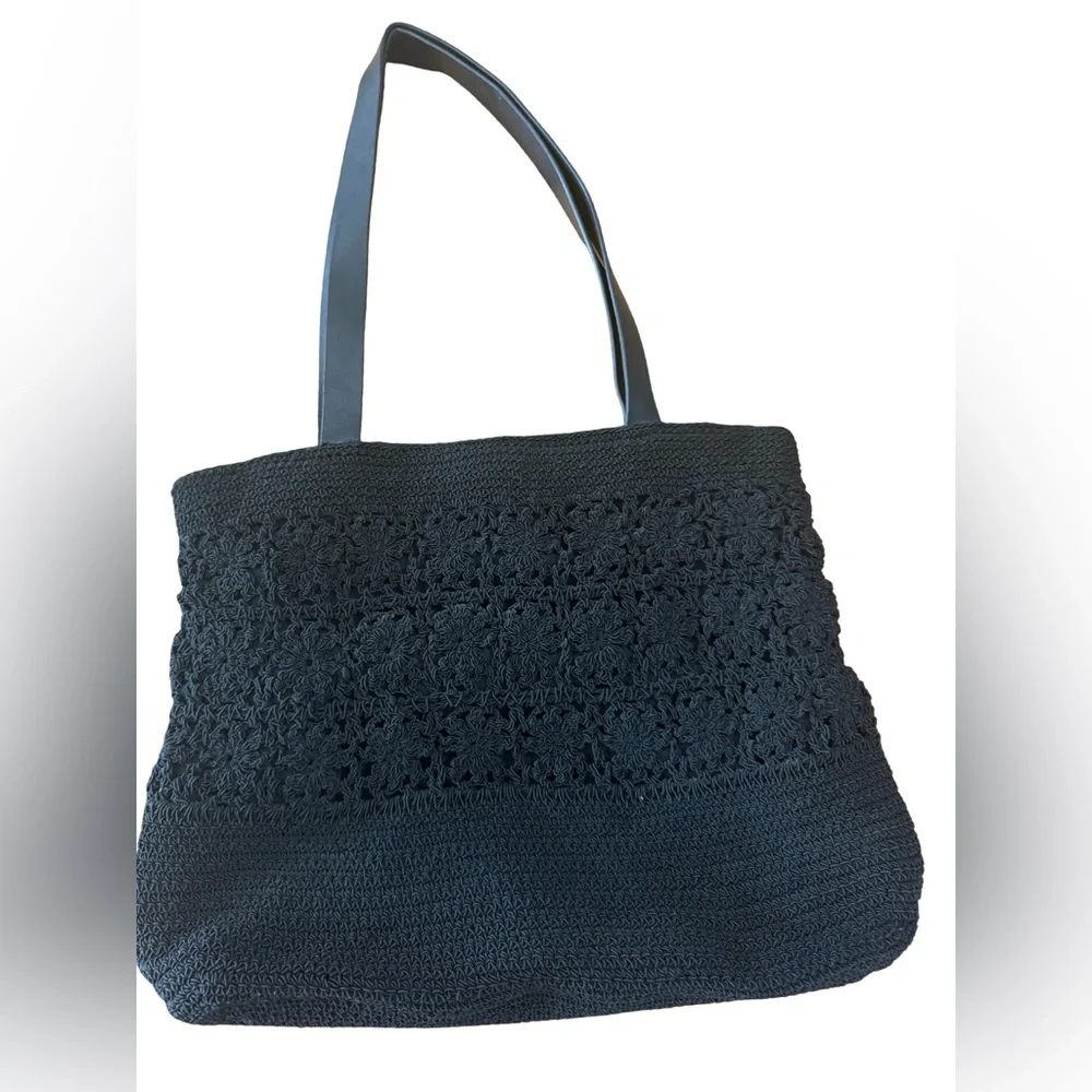 Liz Claiborne Black Crochet Purse Lined